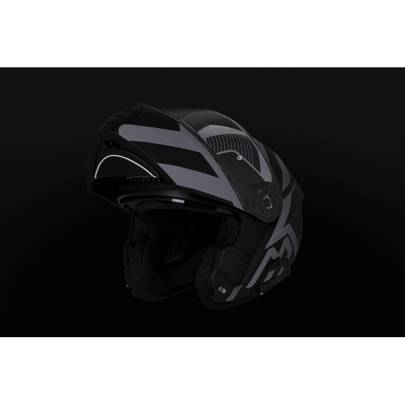 Výklopná helma na motorku Cassida Modulo 2.1 Profile Vision matná černo-šedo reflexní