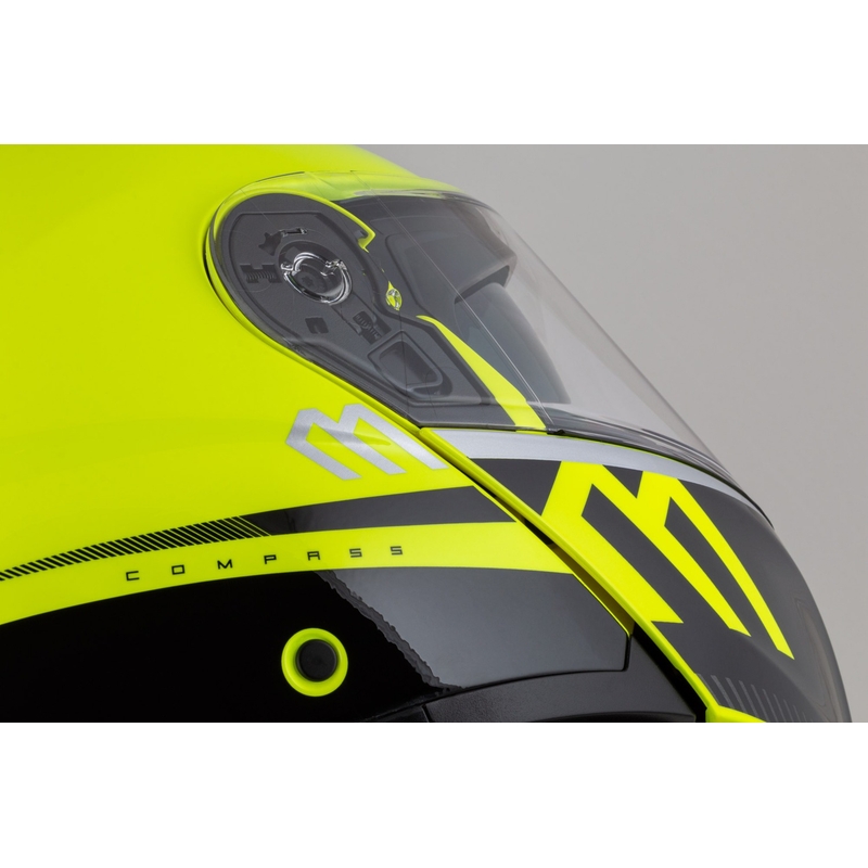 Výklopná helma na motorku Cassida Modulo 2.1 Compass fluo žluto-černo-stříbrno-červená