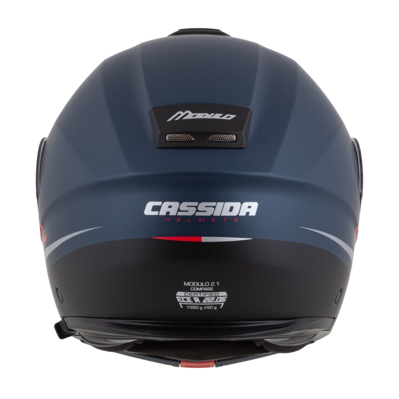 Výklopná helma na motorku Cassida Modulo 2.1 Compass matná modro perleťovo-černo-červená