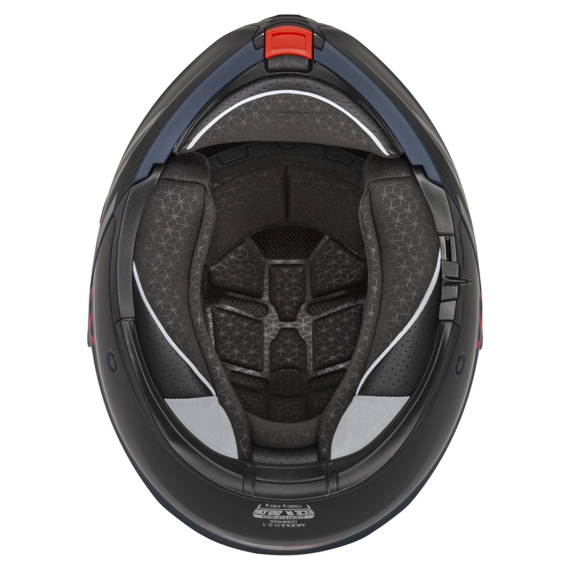 Výklopná helma na motorku Cassida Modulo 2.1 Compass matná modro perleťovo-černo-červená