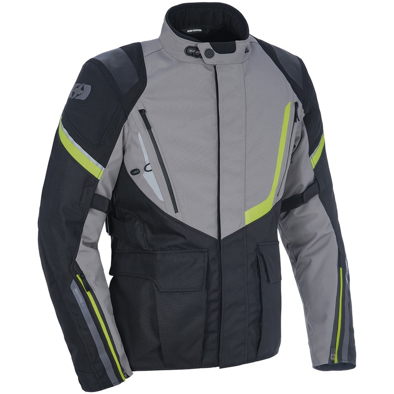 Bunda na motorku Oxford Montreal 4.0 DRY2DRY™ černo-šedo-fluo žlutá