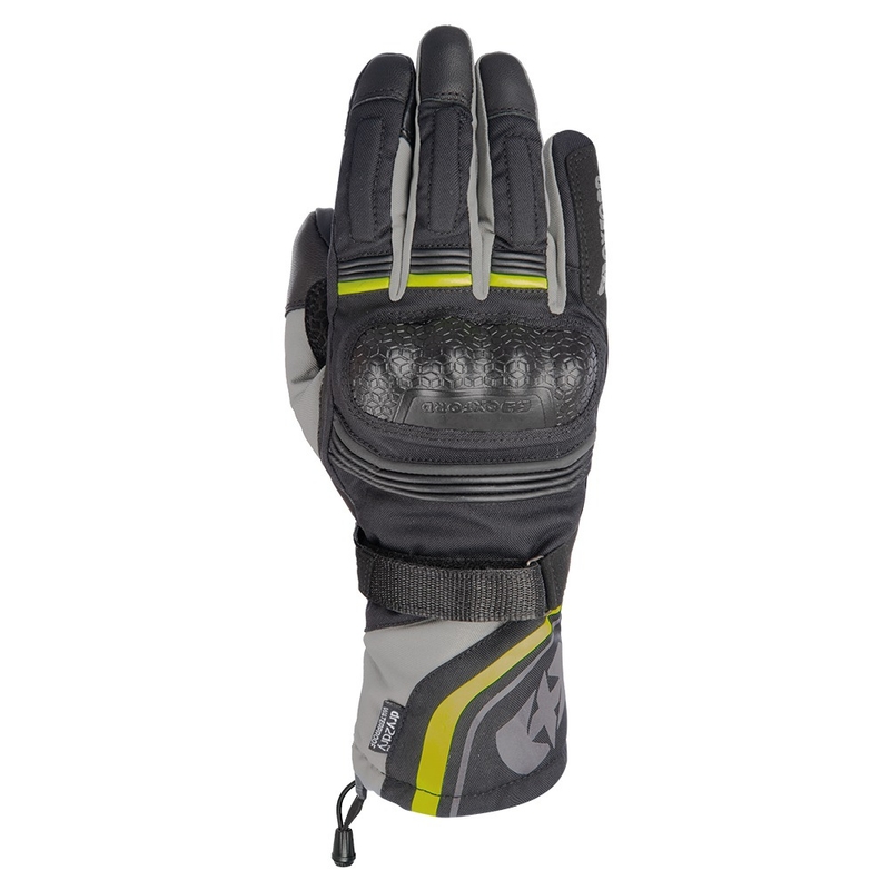 Rukavice na motorku Oxford Montreal 4.0 DRY2DRY™ černo-šedo-fluo žluté