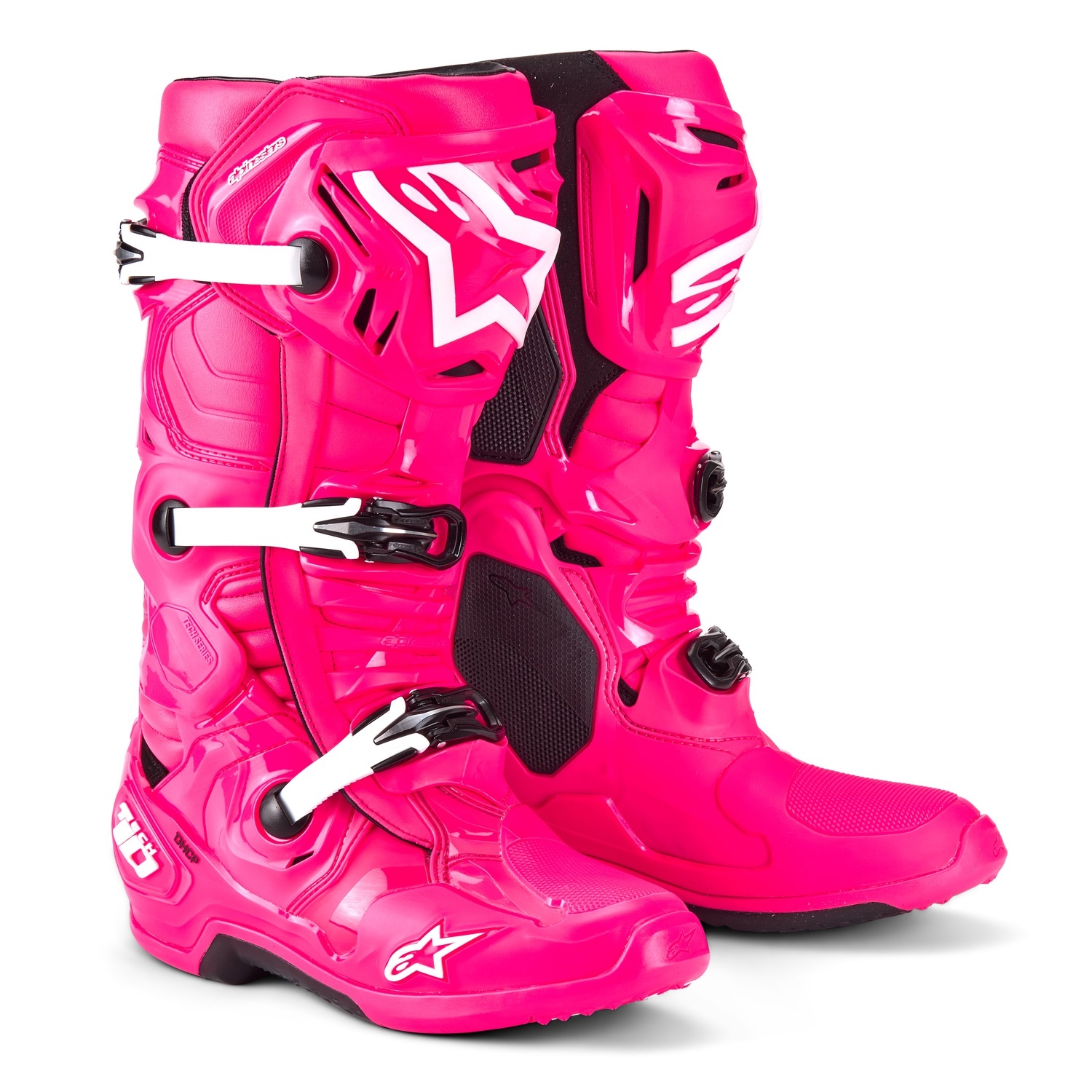 Boty na motorku Alpinestars Tech 10 růžovo-černo-bílé Velikost: 40,5