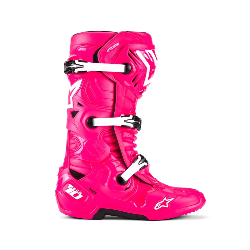 Boty na motorku Alpinestars Tech 10 růžovo-černo-bílé