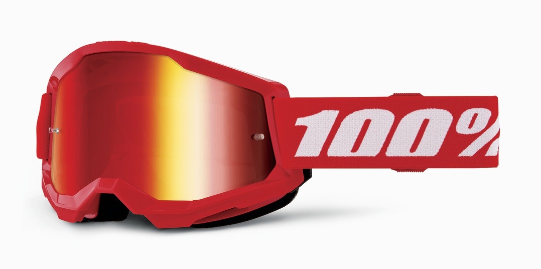 Dětské motokrosové brýle 100% STRATA 2 červené červené plexi