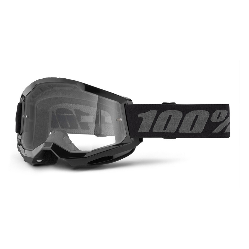 Dětské motokrosové brýle 100% STRATA 2 černé čiré plexi