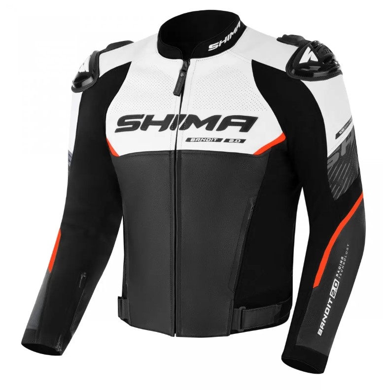 Bunda na motorku Shima Bandit 2.0 černo-bílo-červená Velikost: 46