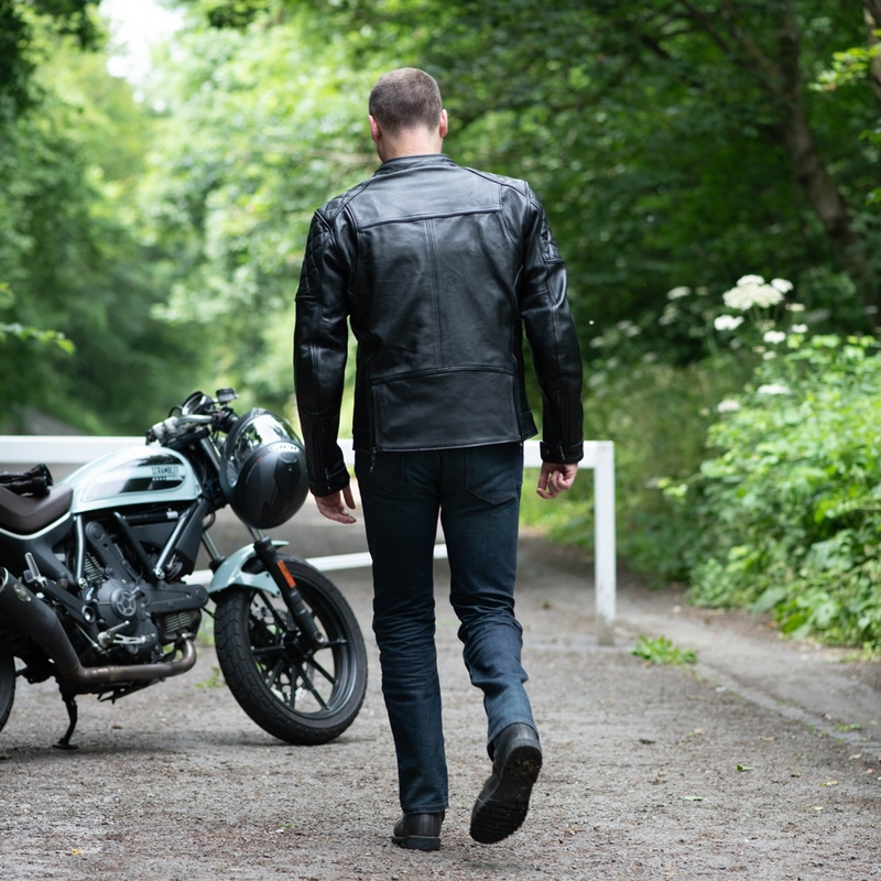 Kožená bunda na motorku Oxford Route 73 2.0 černá