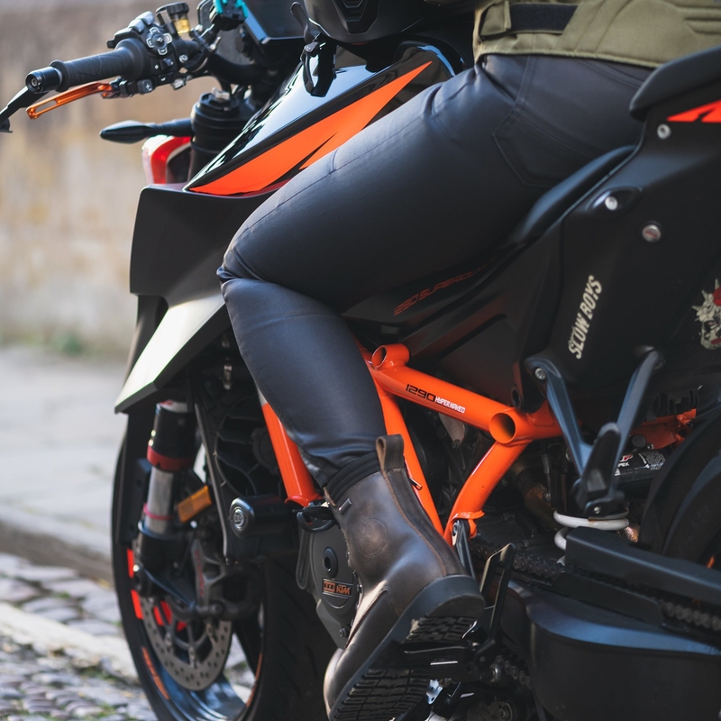Zkrácené dámské džíny na motorku Oxford Original Approved Waxed Jeggins AA černé