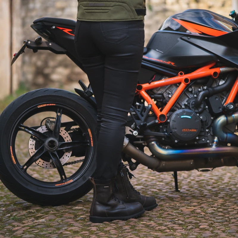 Zkrácené dámské džíny na motorku Oxford Original Approved Waxed Jeggins AA černé