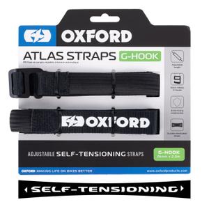 Zavazadlové popruhy Oxford Atlas G-Hook 2 ks černé 26mm x 2m