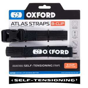 Zavazadlové popruhy Oxford Atlas B-Clip 2 ks černé 26 mm x 2 m