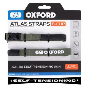 Zavazadlové popruhy Oxford Atlas B-Clip 2 ks zelené 17 mm x 2 m