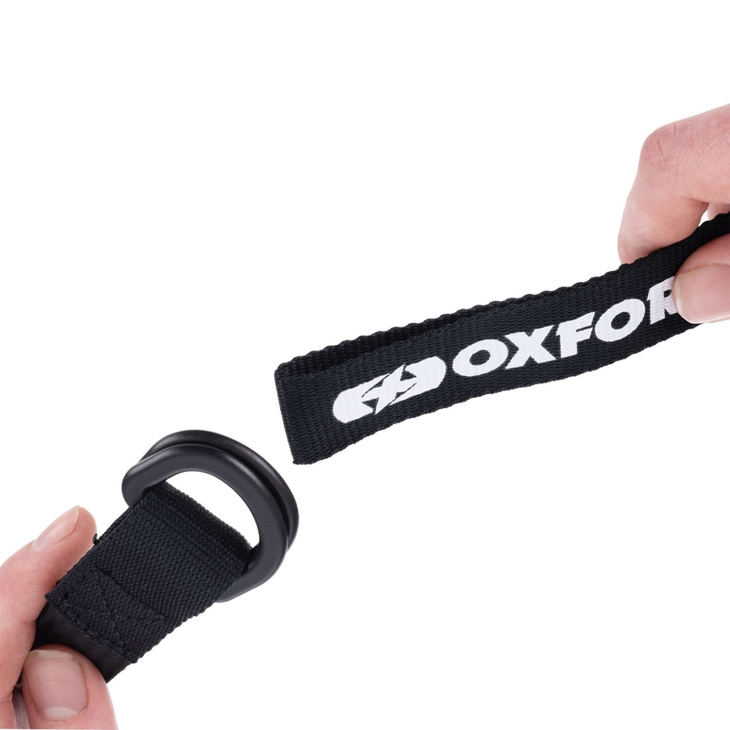 Zavazadlové popruhy Oxford Atlas D-Ring 2 ks černé 26 mm x 1,2 m