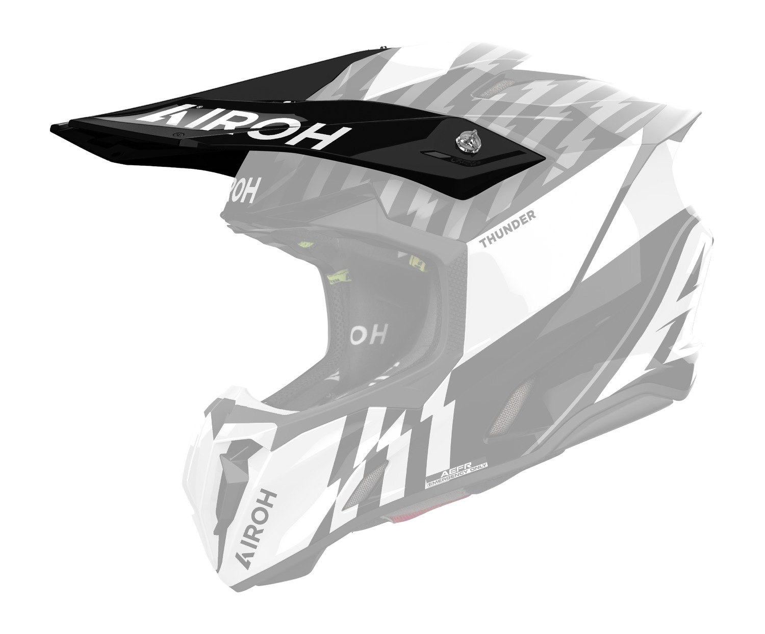 Kšilt pro helmu Airoh Twist 3 Thunder černo-bílý lesklý