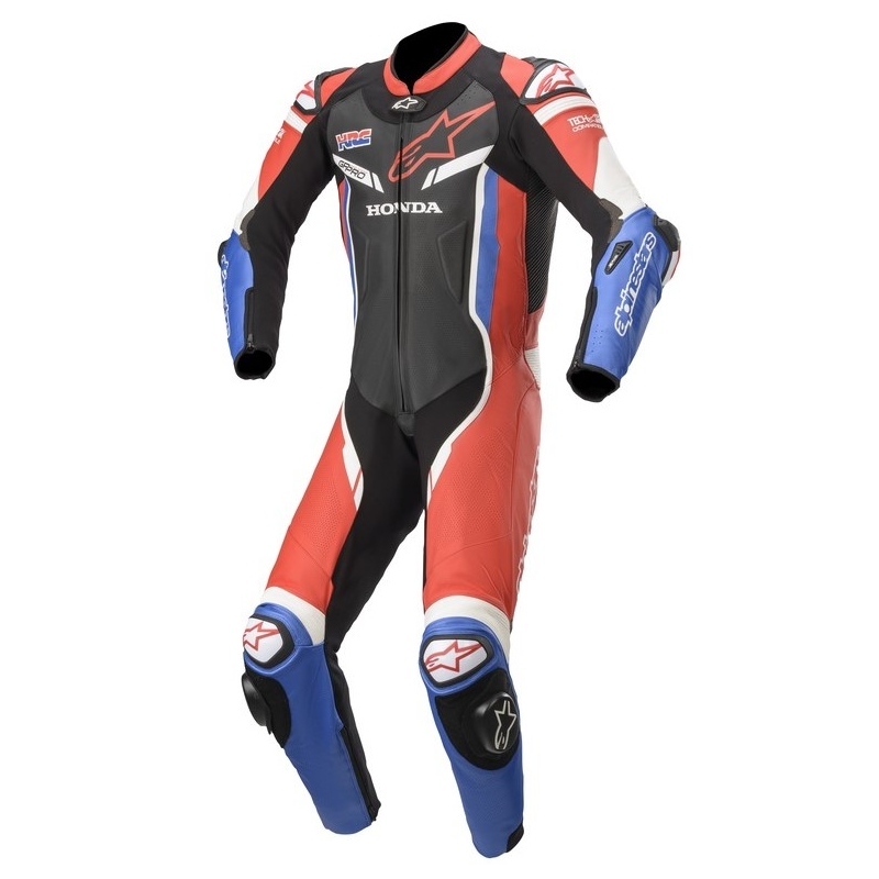 Jednodílná kožená kombinéza Alpinestars GP Pro 3 Honda kolekce TECH-AIR kompatibilní černo-červeno-modro-bílá