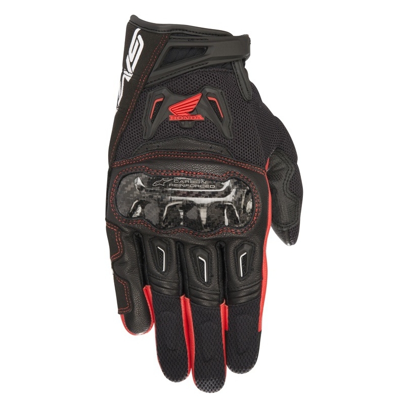 Rukavice na motorku Alpinestars SMX-2 Air Carbon Honda Kolekce černo-červené