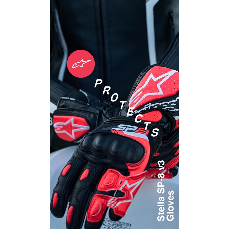 Dámské rukavice na motorku Alpinestars SP-8 černo-černé