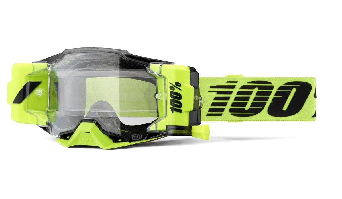 Motokrosové brýle 100% - USA Armega Forecast fluo zelené (čiré sklo)
