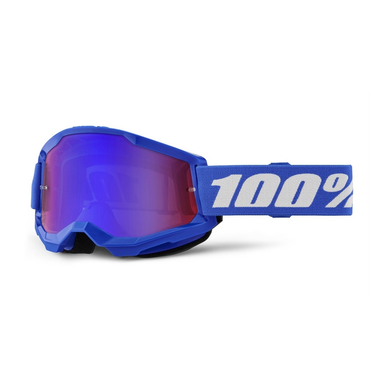 Dětské motokrosové brýle 100% STRATA 2 modré červeno-modré plexi