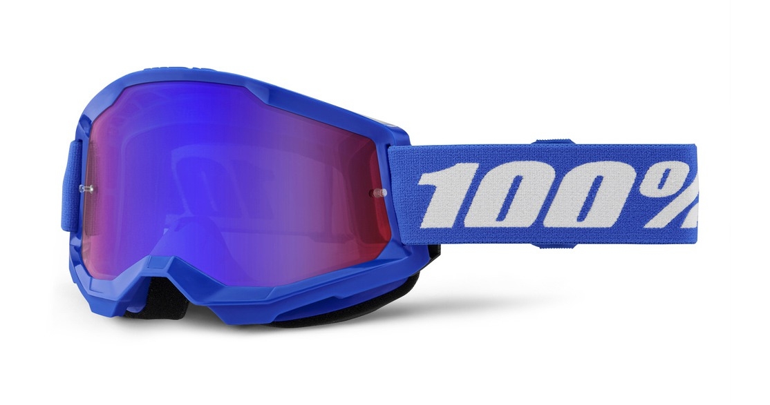 Dětské motokrosové brýle 100% STRATA 2 modré červeno-modré plexi