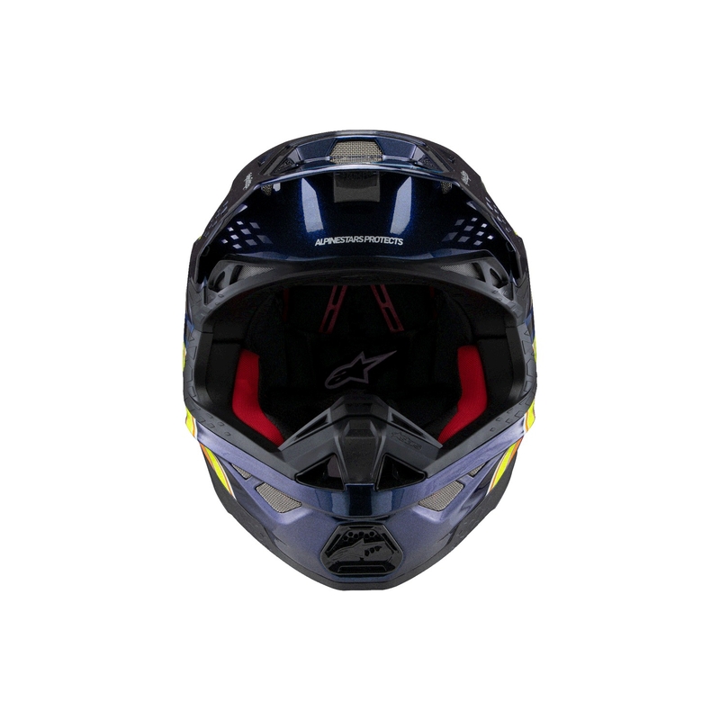 Motokrosová přilba Alpinestars Supertech S-M10 edice TROY LEE DESIGNS perleť modro-fluo oranžovo- žluto-červená