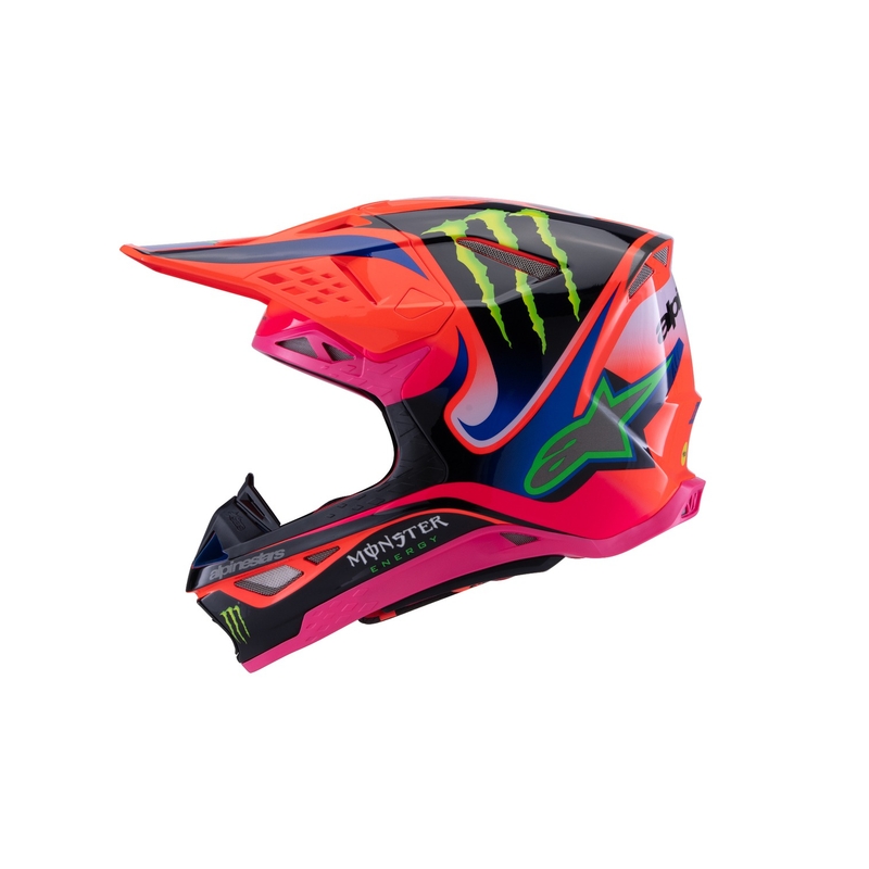 Motokrosová helma Alpinestars Supertech S-M10 edice HAIDEN DEEGAN fluo oranžovo-fialovo-růžovo-zelená