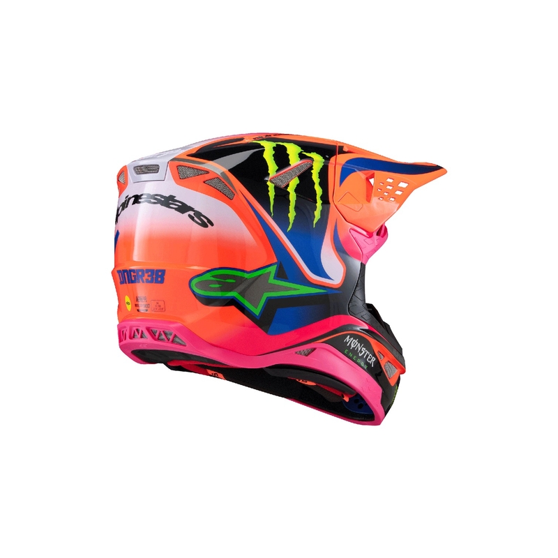 Motokrosová helma Alpinestars Supertech S-M10 edice HAIDEN DEEGAN fluo oranžovo-fialovo-růžovo-zelená