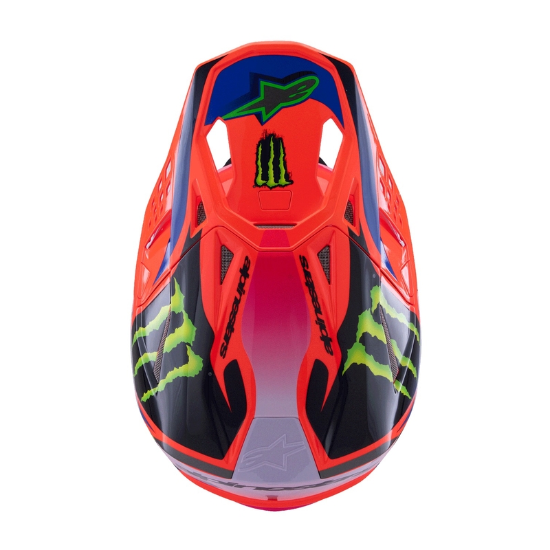 Motokrosová helma Alpinestars Supertech S-M10 edice HAIDEN DEEGAN fluo oranžovo-fialovo-růžovo-zelená