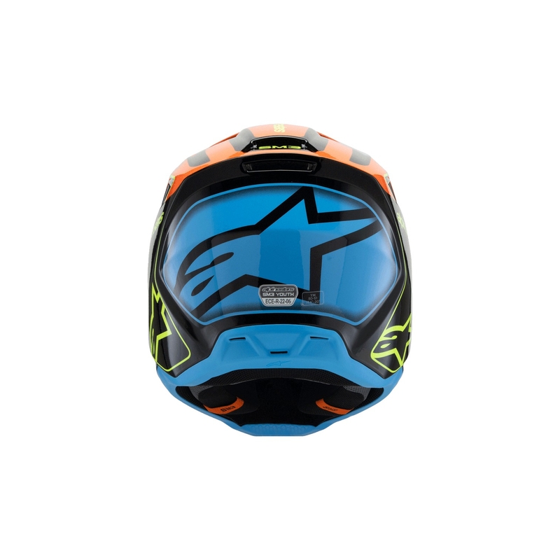 Dětská motokrosová přilba Alpinestars S-M3 FRAY černo-fluo oranžovo-fluo žluto-tyrkysová