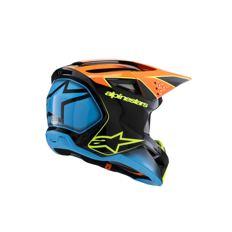 Dětská motokrosová přilba Alpinestars S-M3 FRAY černo-fluo oranžovo-fluo žluto-tyrkysová