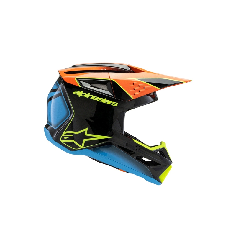 Dětská motokrosová přilba Alpinestars S-M3 FRAY černo-fluo oranžovo-fluo žluto-tyrkysová