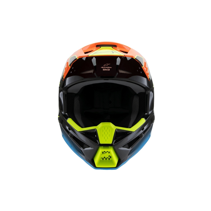 Dětská motokrosová přilba Alpinestars S-M3 FRAY černo-fluo oranžovo-fluo žluto-tyrkysová