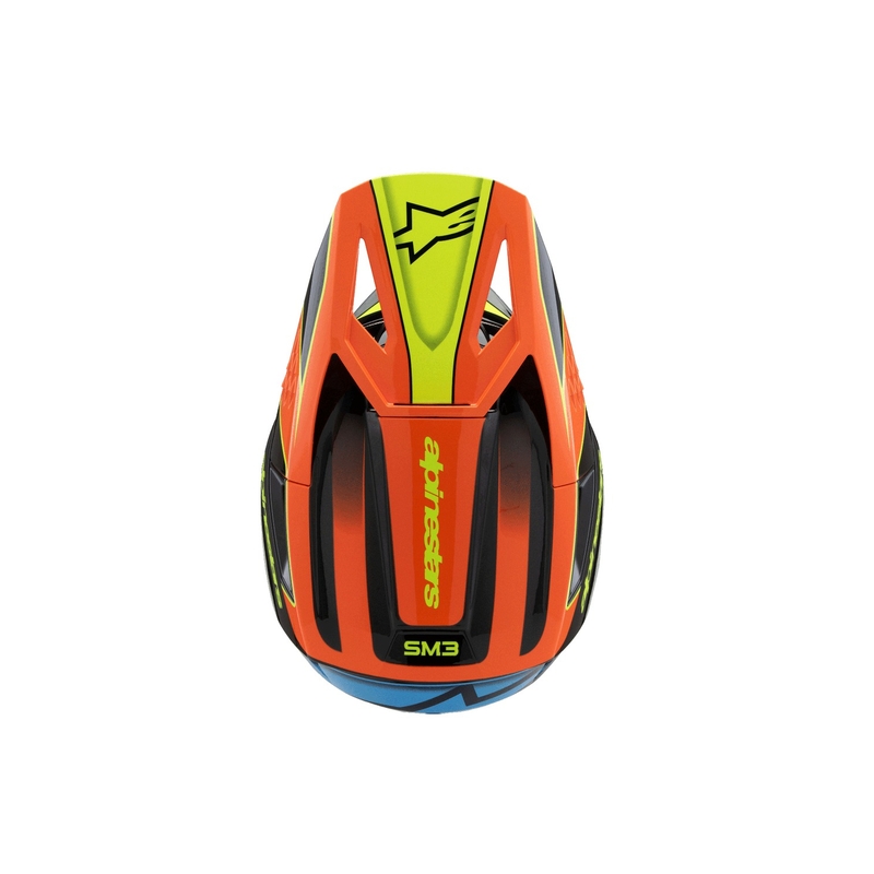 Dětská motokrosová přilba Alpinestars S-M3 FRAY černo-fluo oranžovo-fluo žluto-tyrkysová