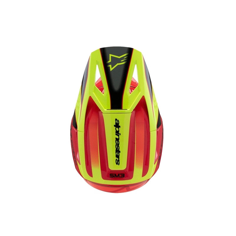 Dětská motokrosová přilba Alpinestars S-M3 FRAY červeno-fluo žluto-černá