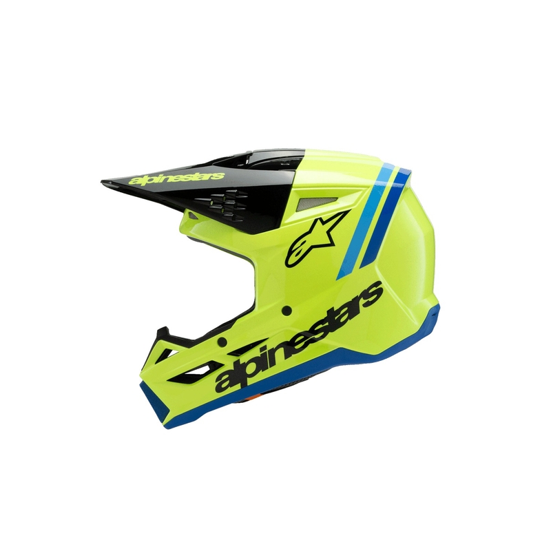 Dětská motokrosová přilba Alpinestars S-M3 RADIUM fluo žluto-černo-modrá