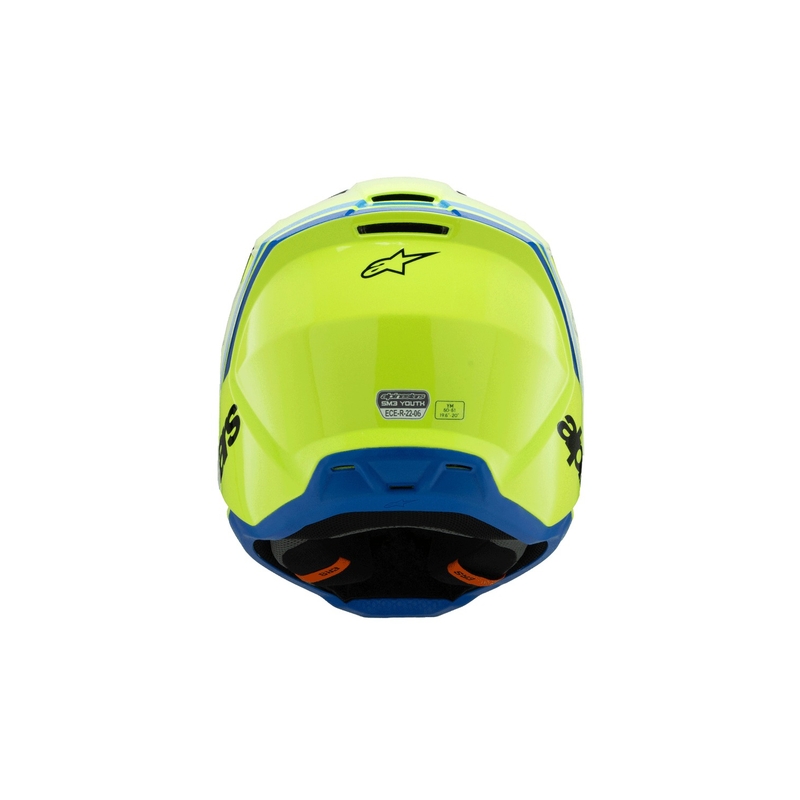 Dětská motokrosová přilba Alpinestars S-M3 RADIUM fluo žluto-černo-modrá