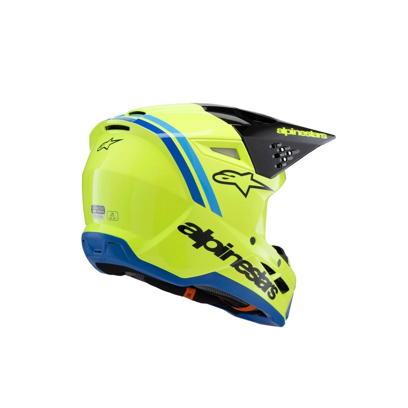 Dětská motokrosová přilba Alpinestars S-M3 RADIUM fluo žluto-černo-modrá