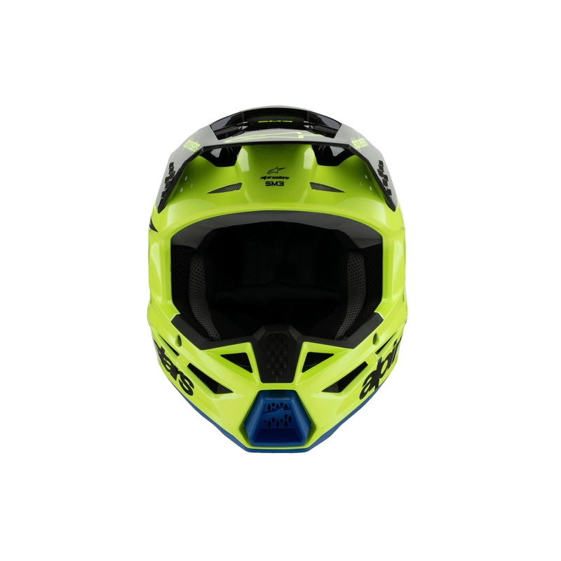 Dětská motokrosová přilba Alpinestars S-M3 RADIUM fluo žluto-černo-modrá