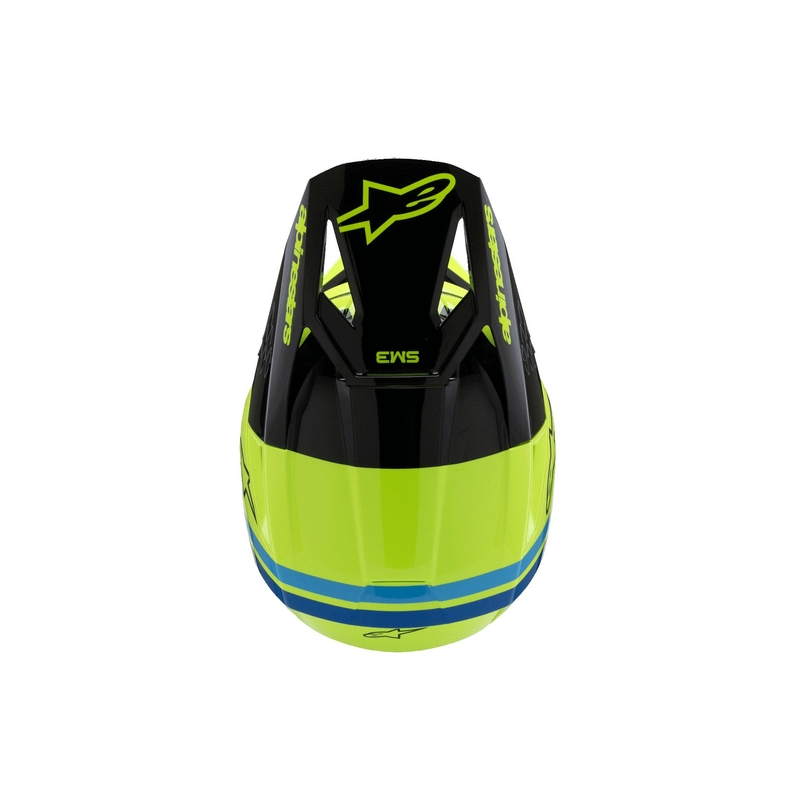Dětská motokrosová přilba Alpinestars S-M3 RADIUM fluo žluto-černo-modrá