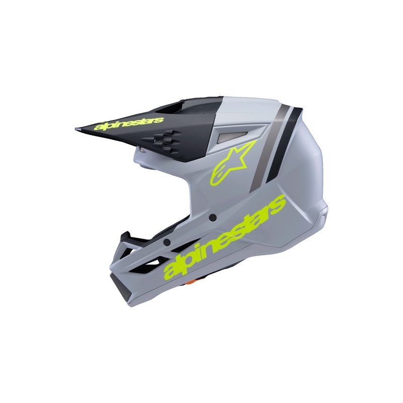 Dětská motokrosová přilba Alpinestars S-M3 RADIUM mat šedo-fluo žluto-černá