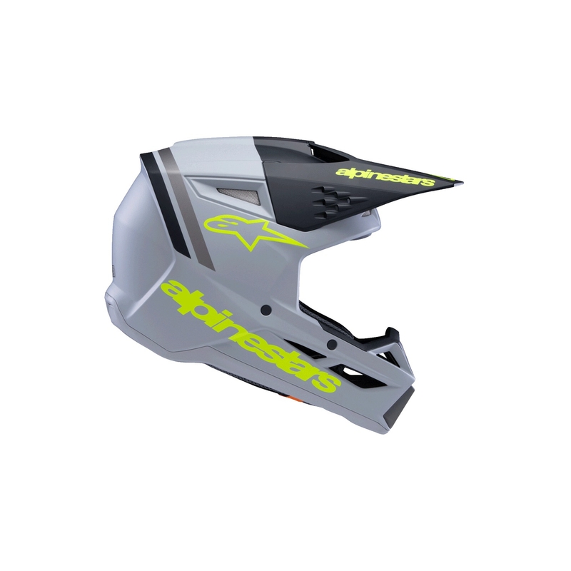 Dětská motokrosová přilba Alpinestars S-M3 RADIUM mat šedo-fluo žluto-černá