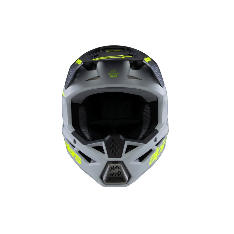 Dětská motokrosová přilba Alpinestars S-M3 RADIUM mat šedo-fluo žluto-černá