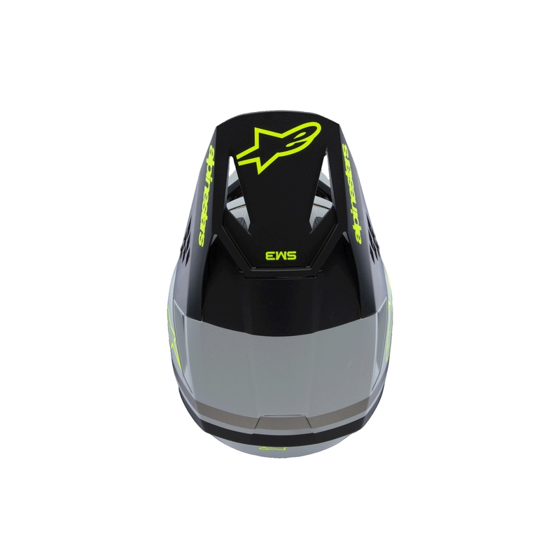 Dětská motokrosová přilba Alpinestars S-M3 RADIUM mat šedo-fluo žluto-černá