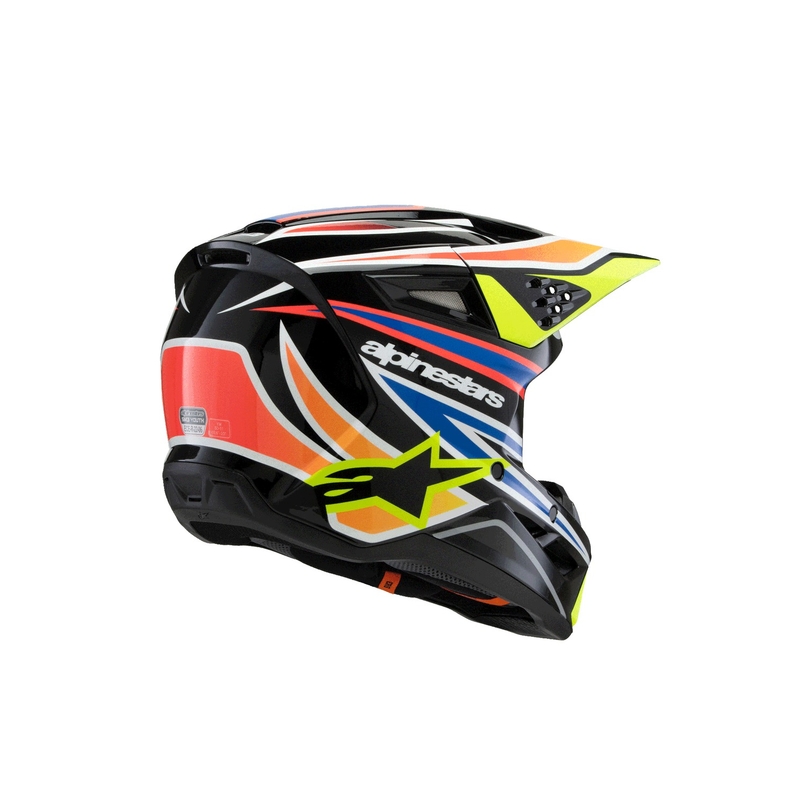 Dětská motokrosová přilba Alpinestars S-M3 WURX černo-fluo žluto-modro-červená