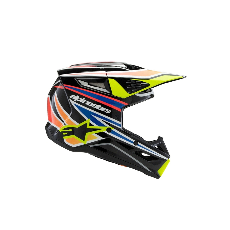 Dětská motokrosová přilba Alpinestars S-M3 WURX černo-fluo žluto-modro-červená