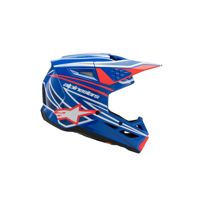 Dětská motokrosová přilba Alpinestars S-M3 WURX modro-červeno-bílo-černá