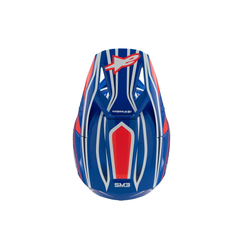 Dětská motokrosová přilba Alpinestars S-M3 WURX modro-červeno-bílo-černá