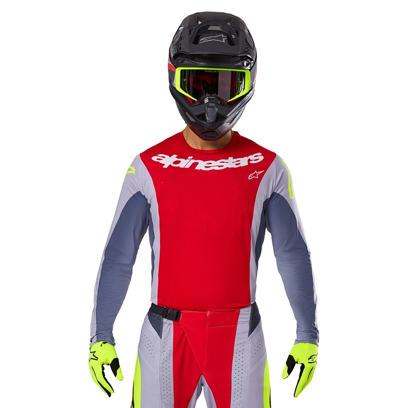 Motokrosový dres Alpinestars Techstar Melt červeno-šedý