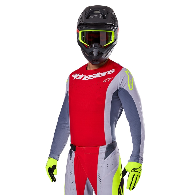 Motokrosový dres Alpinestars Techstar Melt červeno-šedý